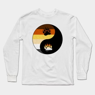 Gay Bear Pride Yin and Yang Symbol in Pride Flag Colors Long Sleeve T-Shirt